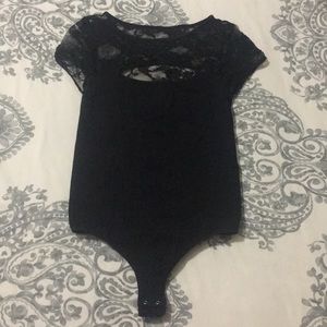 Bebe Black lace top bodysuit